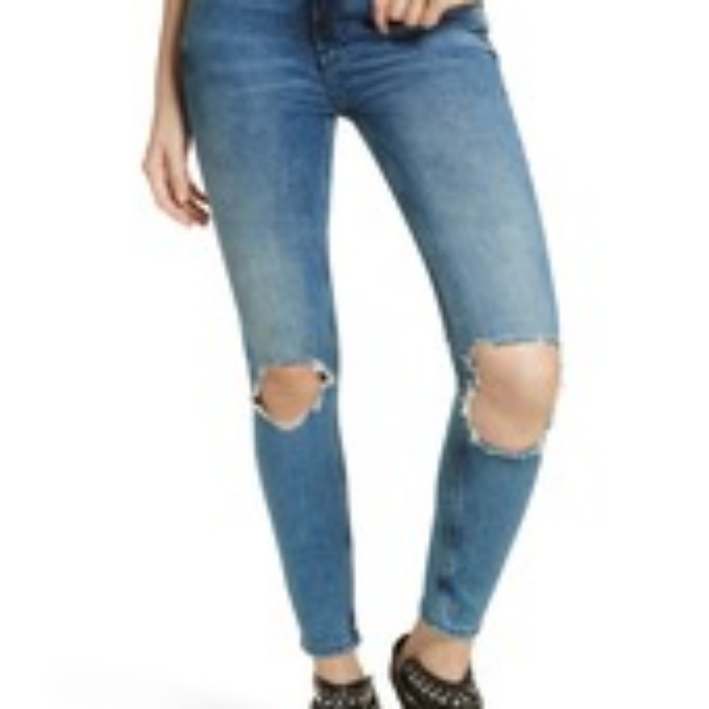 NWT Free People Busted Knee Skinny Jeans Sz 30L
